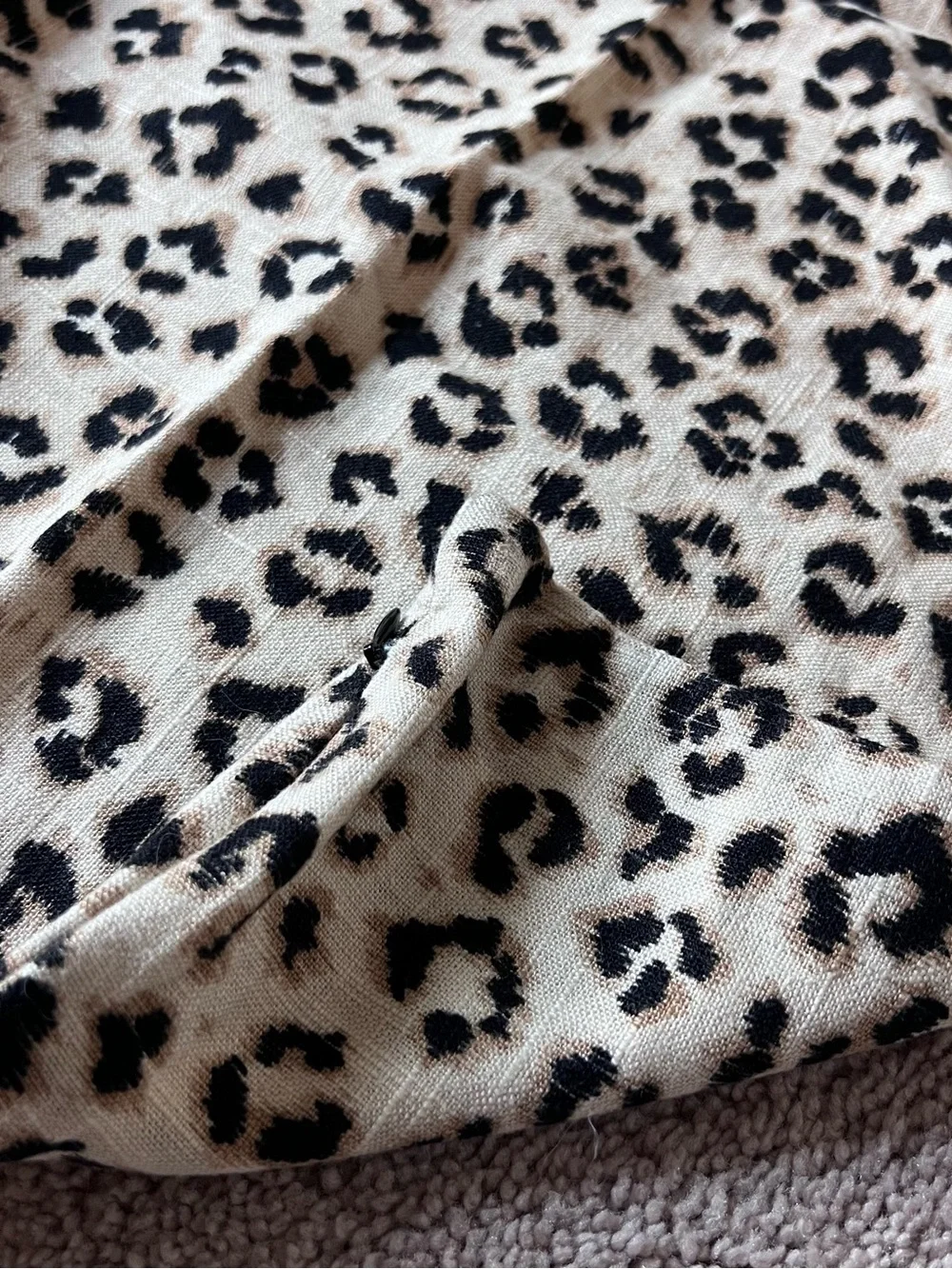 Set of two discontinued Arianna Belle leopard linen pillow covers - 17x17